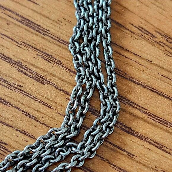 BRIGHTON Silver Flower Pendant Double Strand Necklace VINTAGE INSPIRED - Picture 4 of 10